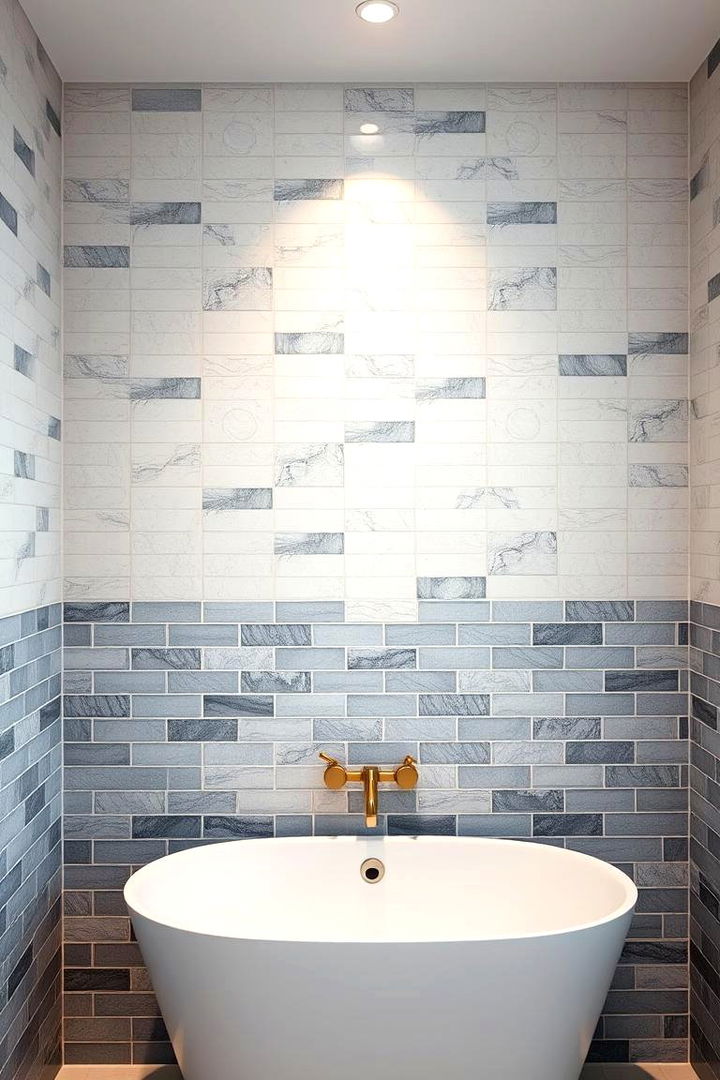 Tiled Feature Walls for Visual Depth - 22 Japandi Bathroom Ideas
