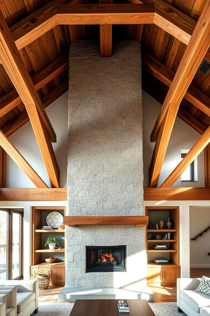 Timber Frames Integration - 22 Rustic Fireplaces