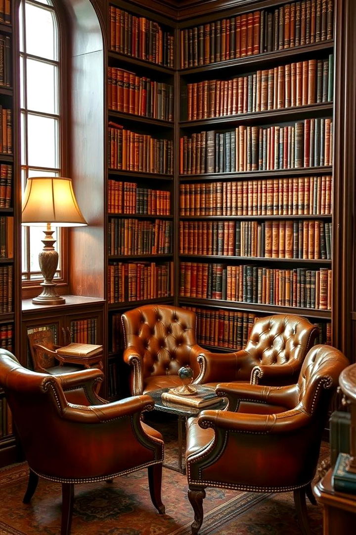 Time Honored Library Corners - 22 Victorian Living Room Ideas