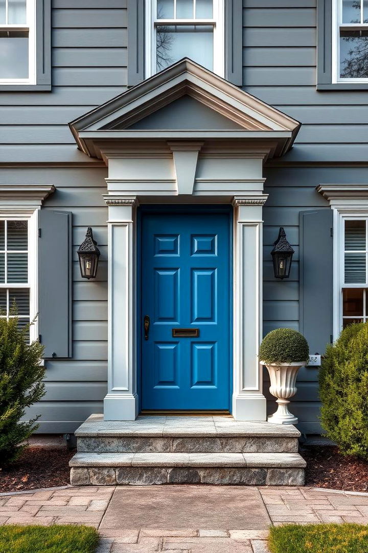 Timeless Appeal - 22 Grey House With Blue Door Ideas