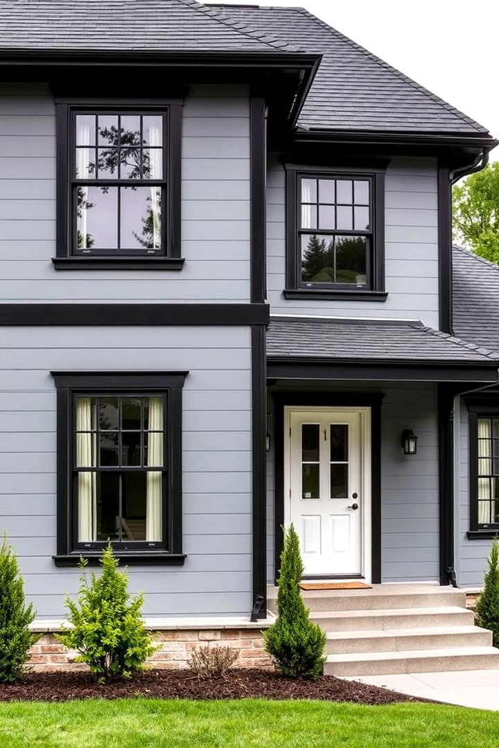 Timeless Architectural Appeal - 22 Grey House With Black Trim