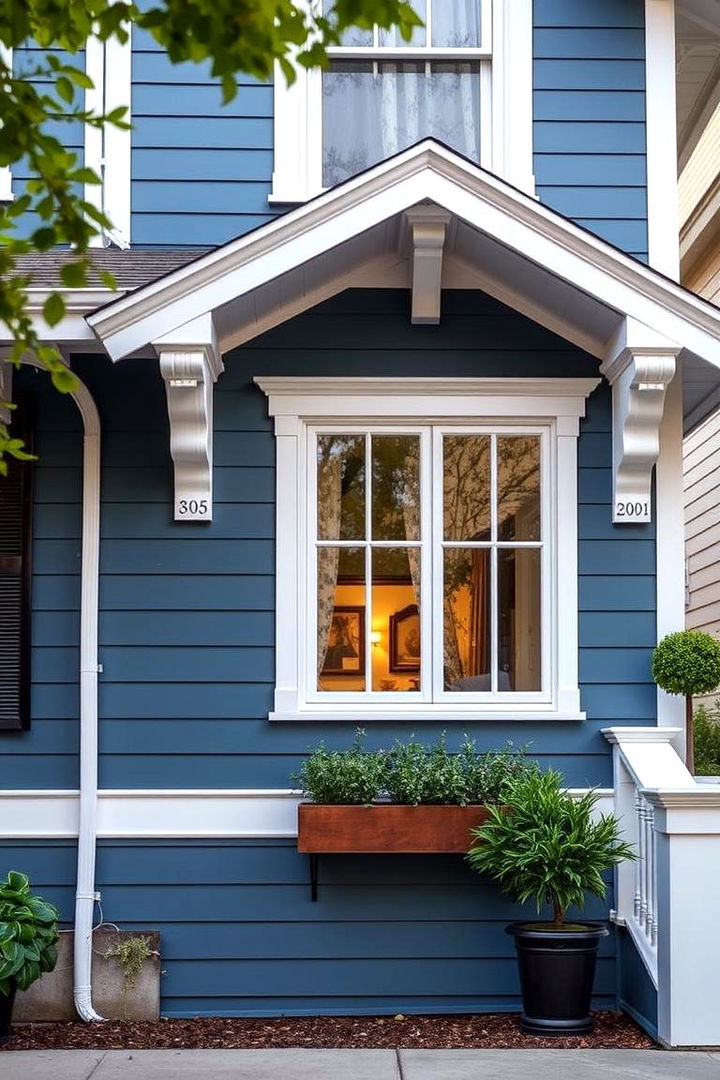 Timeless Architectural Charm - 22 Blue House Siding With White Trim