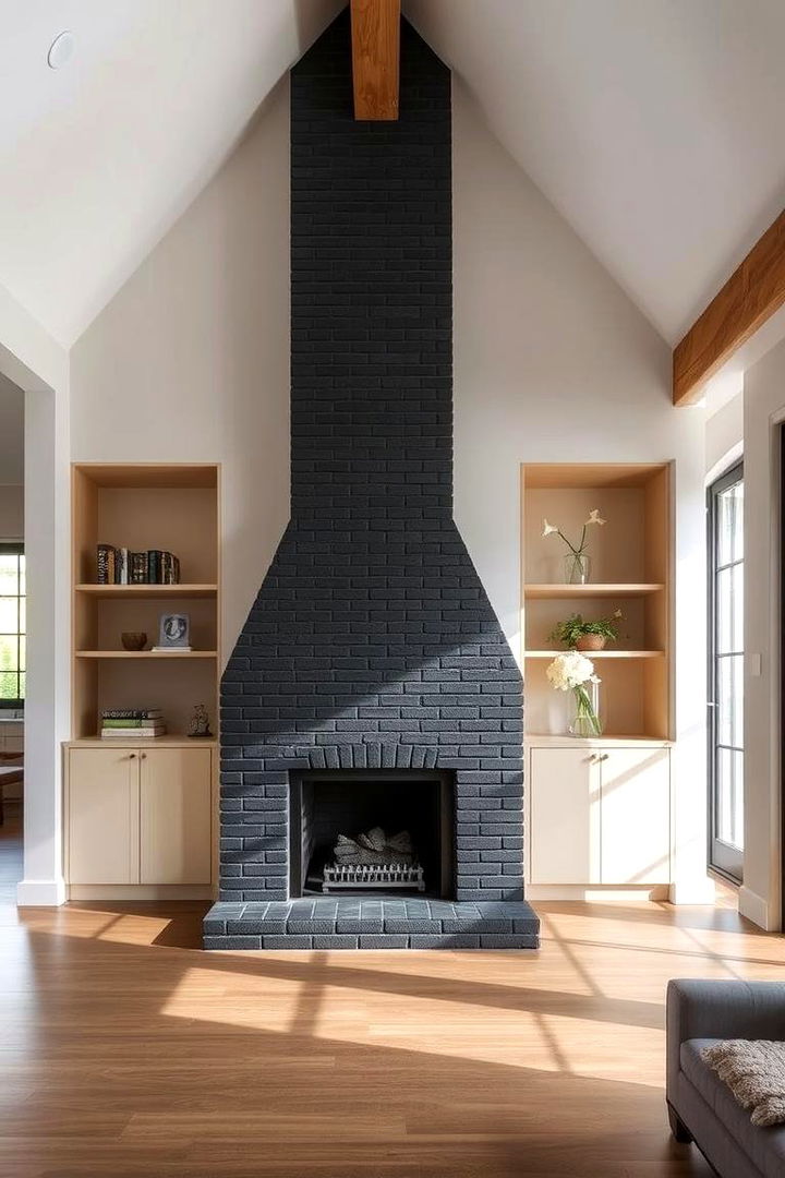 Timeless Architectural Detail - 22 Black Brick Fireplace Ideas