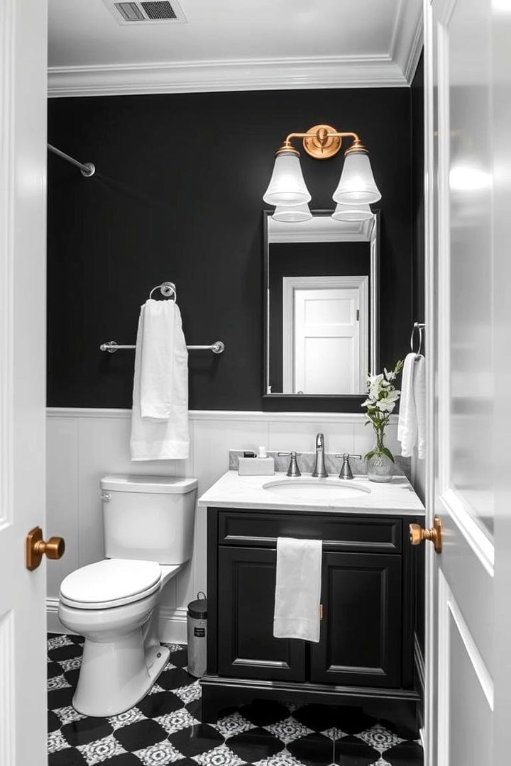 Timeless Black and White Harmony - 22 Black Vanity Bathroom Ideas