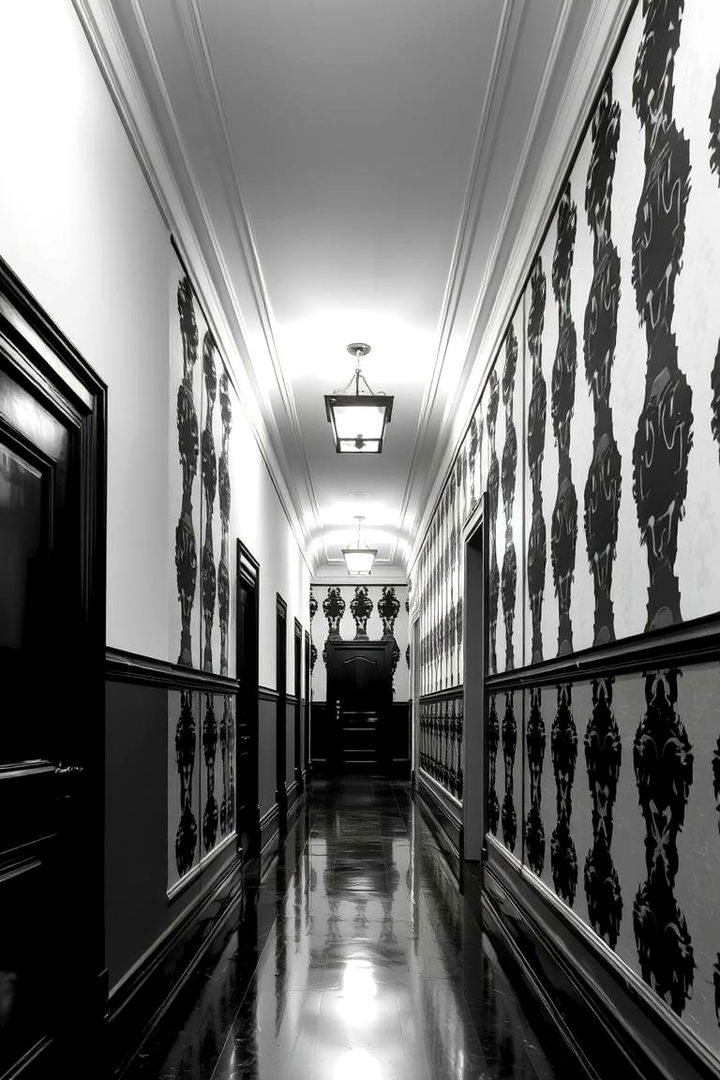 Timeless Black and White - 22 Hallway Wallpaper Ideas