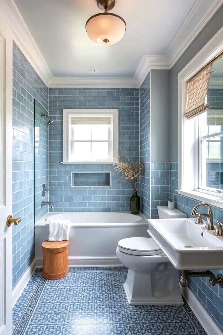 Timeless Blue Tactics - 22 Blue Tile Bathroom Ideas
