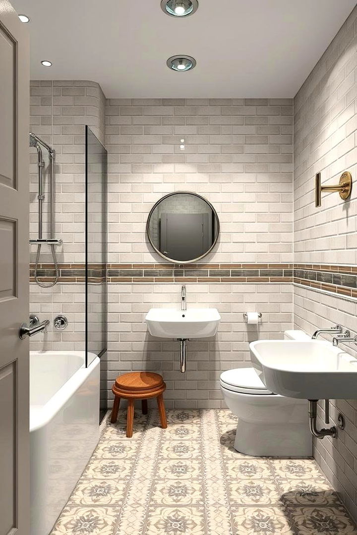Timeless Ceramic Tiles - 22 Mid-century Modern Bathroom Ideas