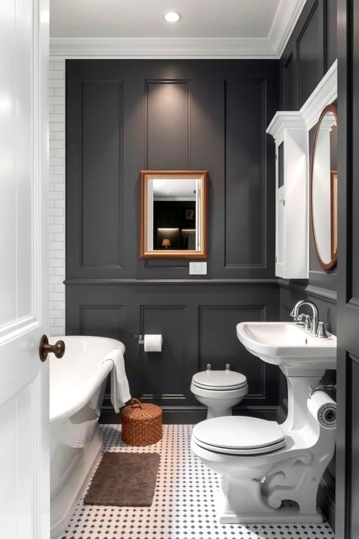 Timeless Classic Contrast - 22 Grey and White Bathroom Ideas