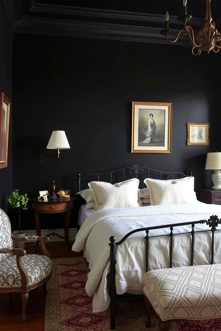 Timeless Classic Flair - 22 Black Accent Wall Bedroom Ideas