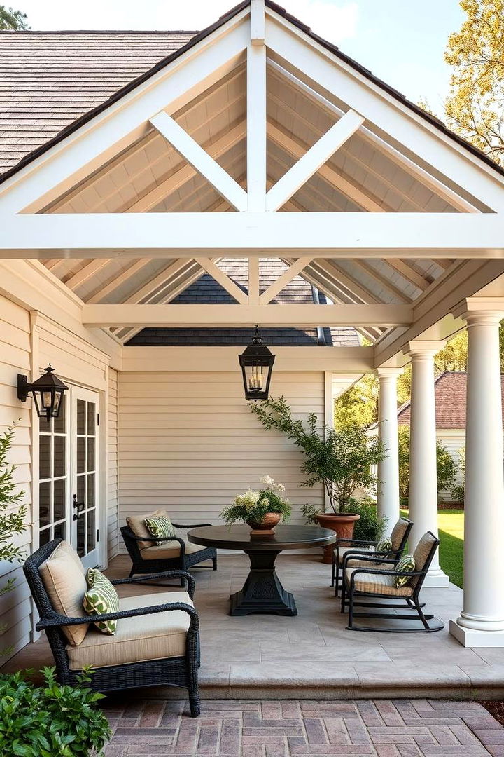 Timeless Classic Structure - 22 Gable Patio Roof Design Ideas