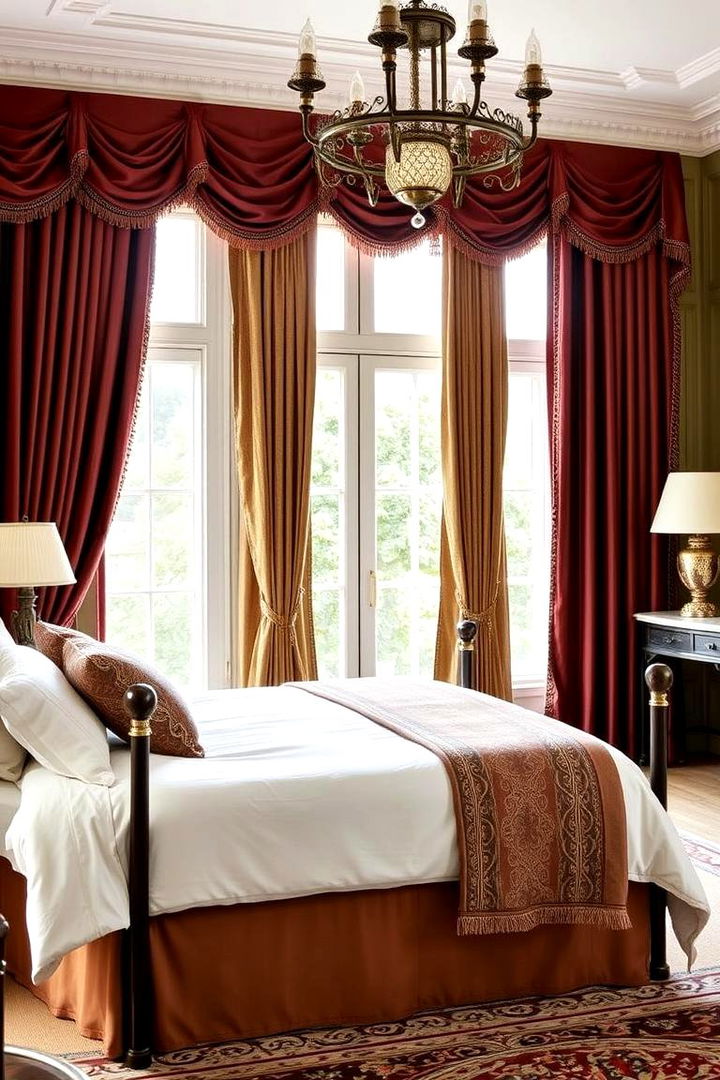 Timeless Classics with Rich Colors - 22 Bedroom Curtain Ideas
