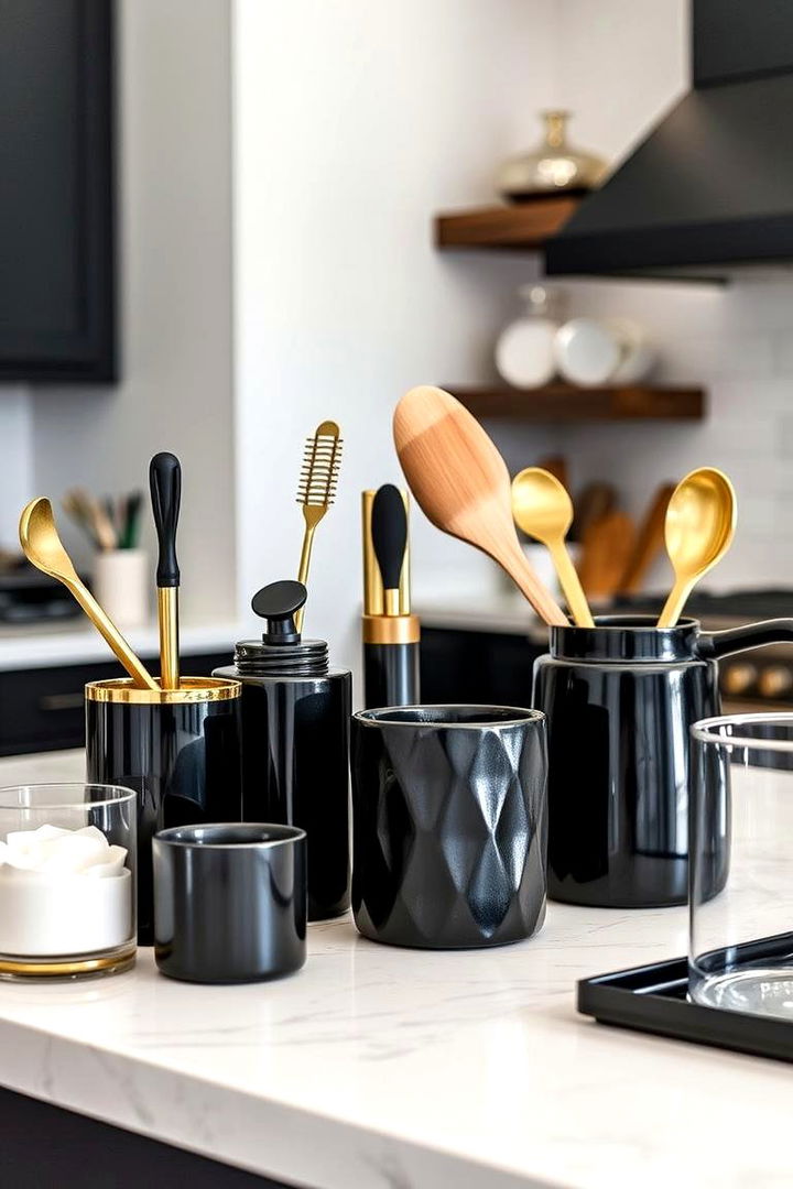 Timeless Elegance with Black and Gold Kitchen Accessories - 22 Black and Gold Kitchen Ideas