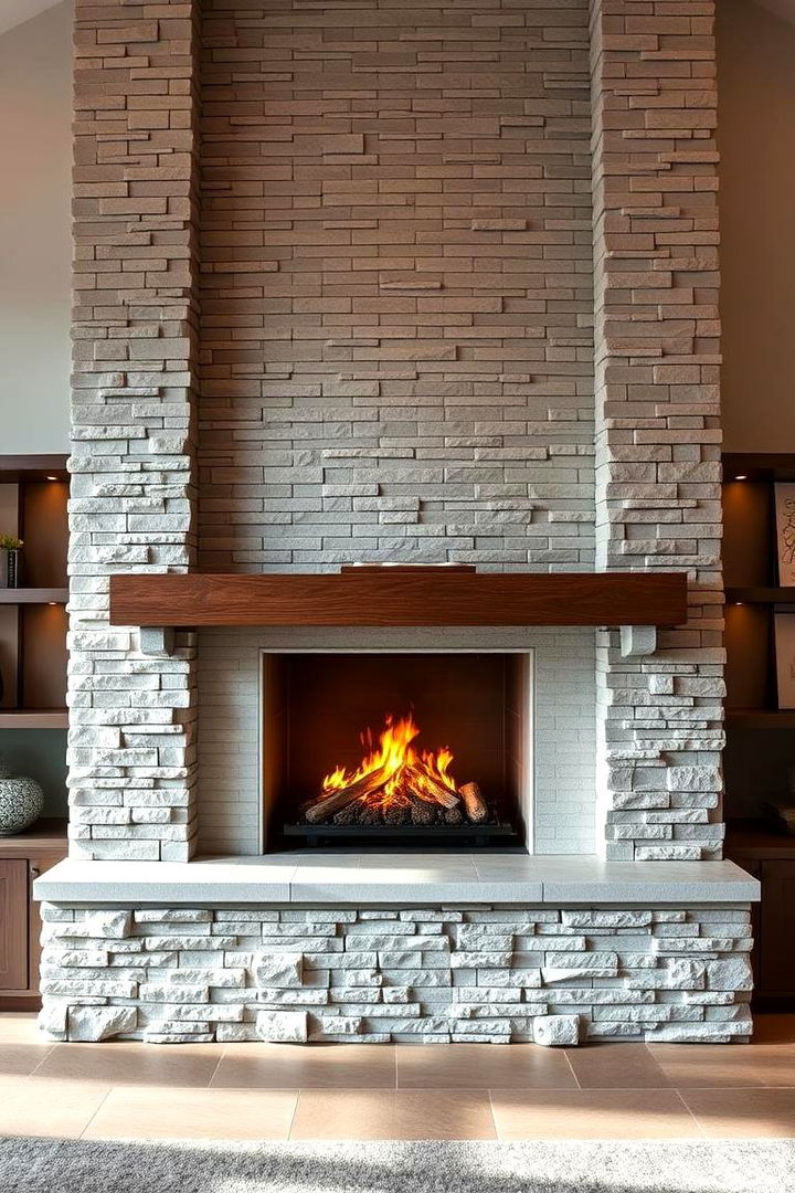 Timeless Elegance with Modern Twist - 22 Floor-to-Ceiling Stone Fireplace Ideas