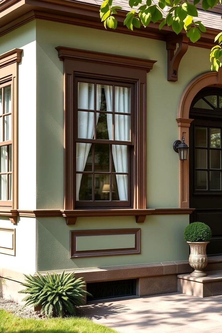 Timeless Finesse in Classic Design Elements - 22 Sage Green House With Brown Trim Ideas