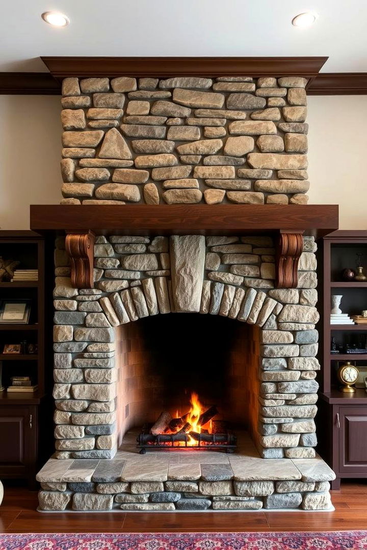 Timeless Heritage Stone - 22 Floor-to-Ceiling Stone Fireplace Ideas