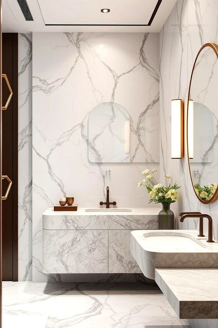 Timeless Marble Accents - 22 Hall Bathroom Ideas
