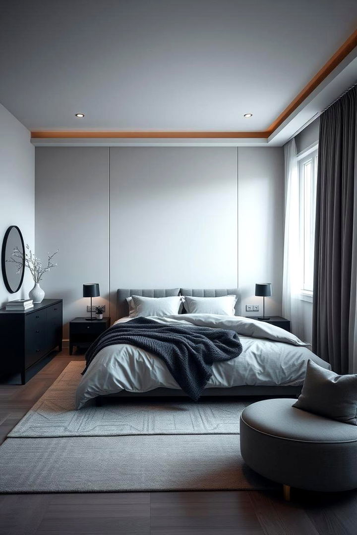 Timeless Monochrome Blend - 22 Bedroom Painting Ideas With Two Colors