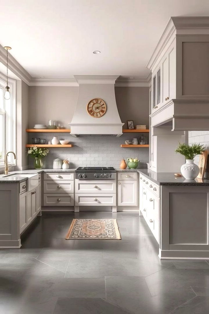 Timeless Neutrality - 22 Kitchens With Grey Floors