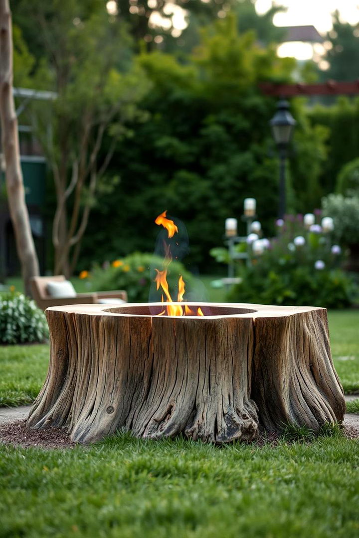Timeless Outdoor Escape - 22 Tree Stump Fire Pit Ideas