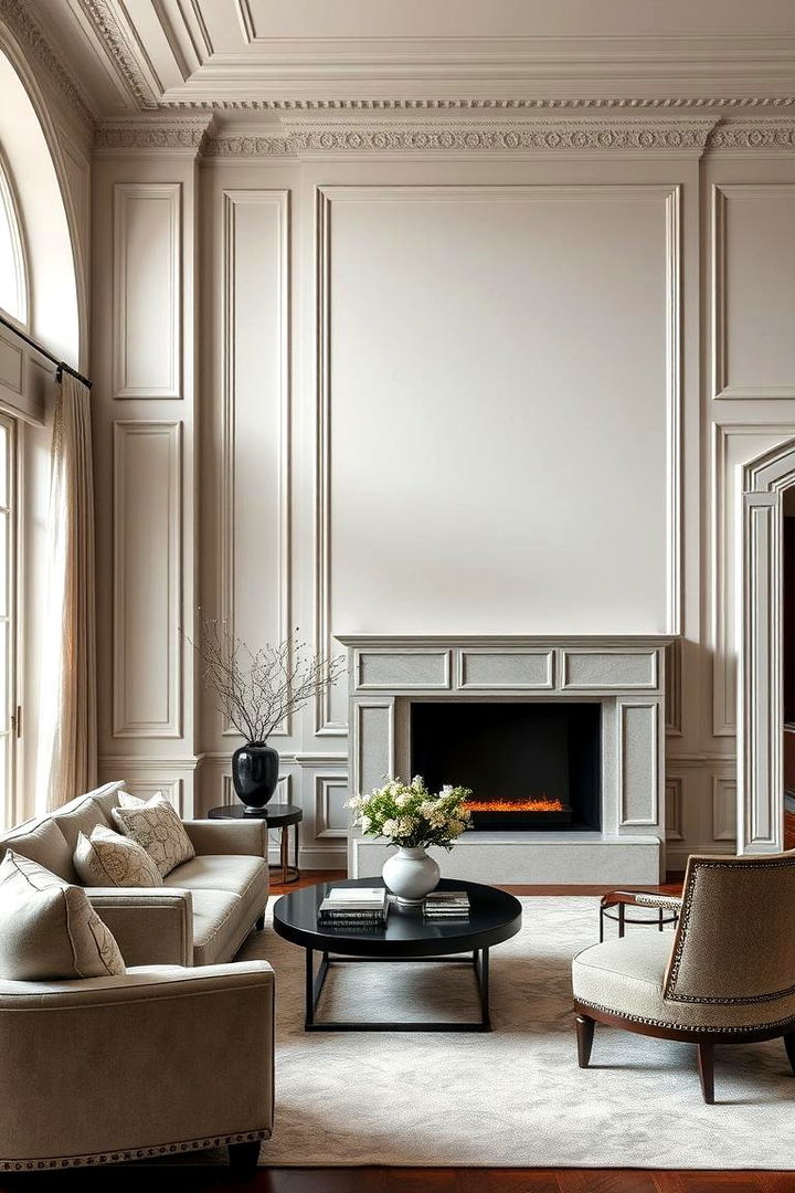 Timeless Panel and Moulding Combo - 22 Living Room Wainscoting Ideas