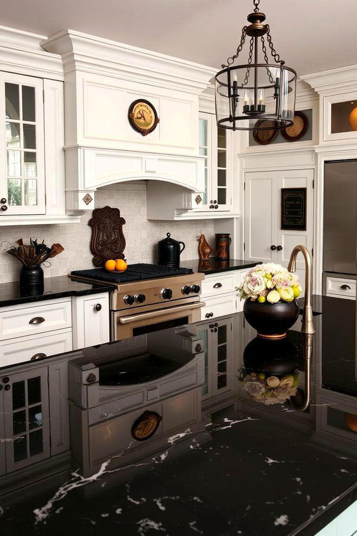Timeless Sophistication - 22 Black Granite Countertops Kitchen Ideas