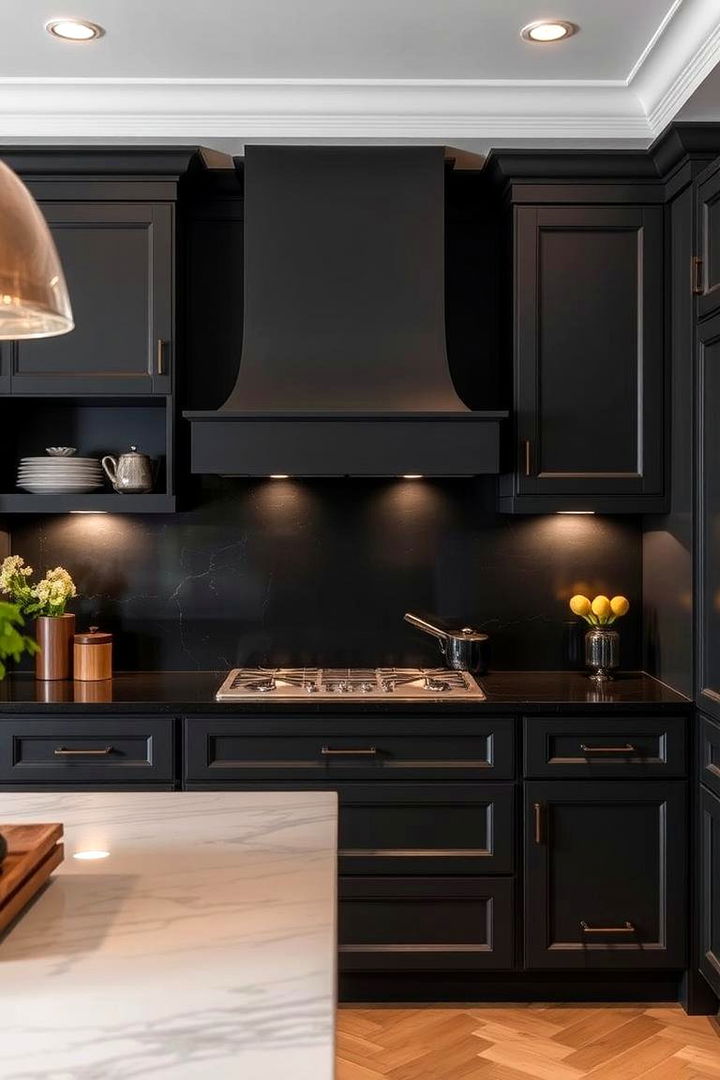 Timeless Sophistication - 22 Kitchen With Black Backsplash