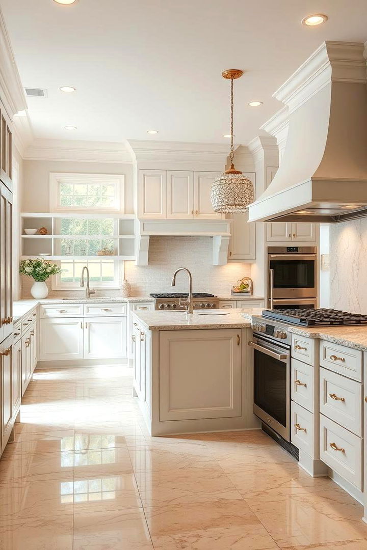 Timeless Sophistication - 22 Travertine Floor Kitchen Ideas