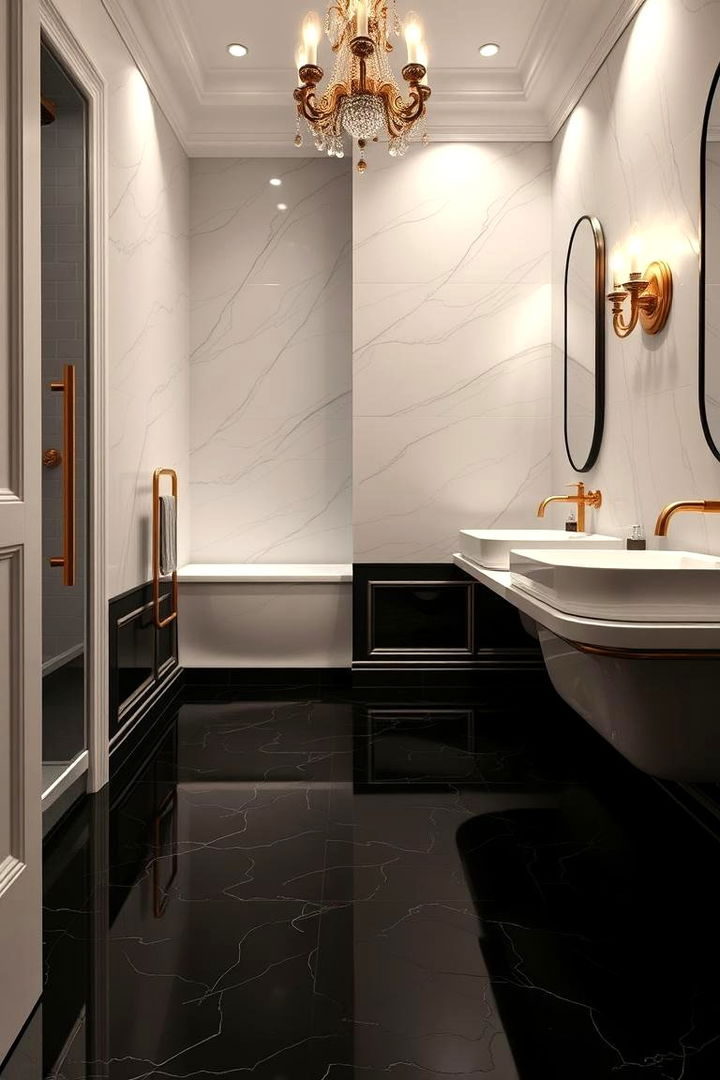 Timeless Sophistication - 22 Black Floor Bathroom Ideas