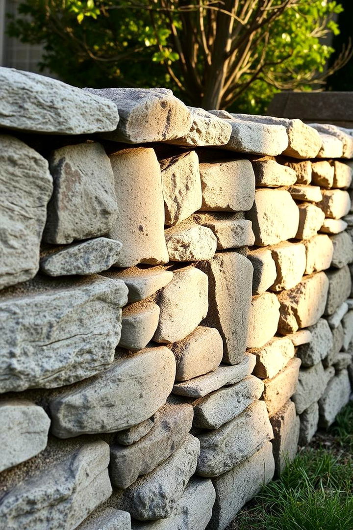 Timeless Stone Accent Privacy Fence - 22 Privacy Fence Ideas