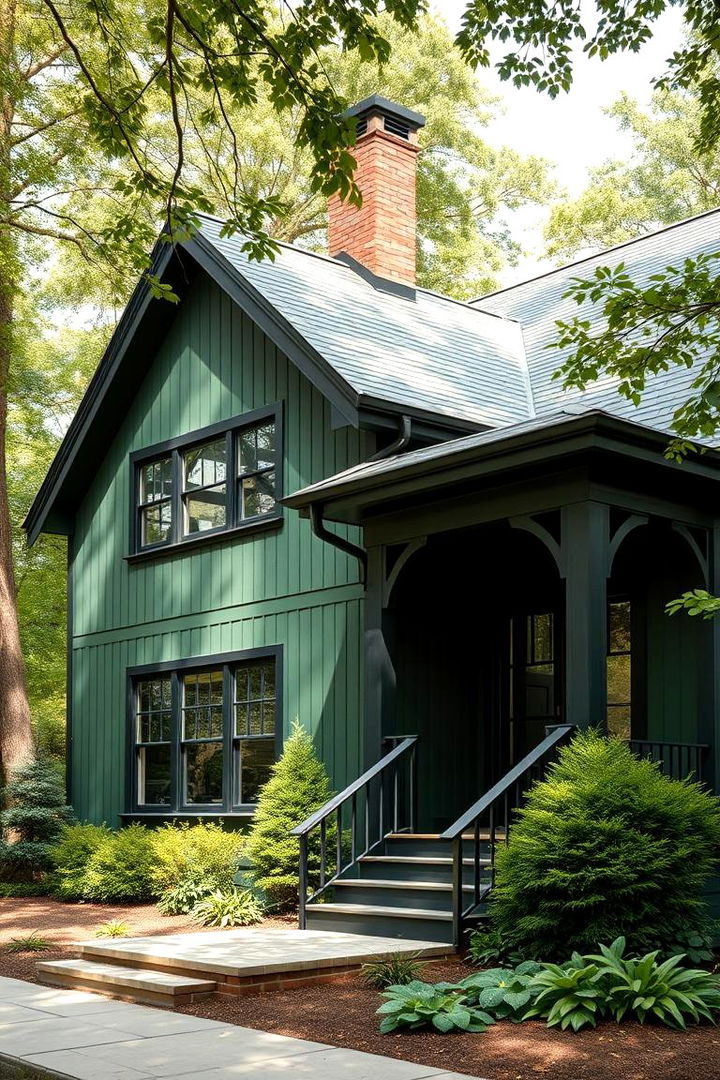 Timeless Style Fusion - 22 Forest Green House With Black Trim