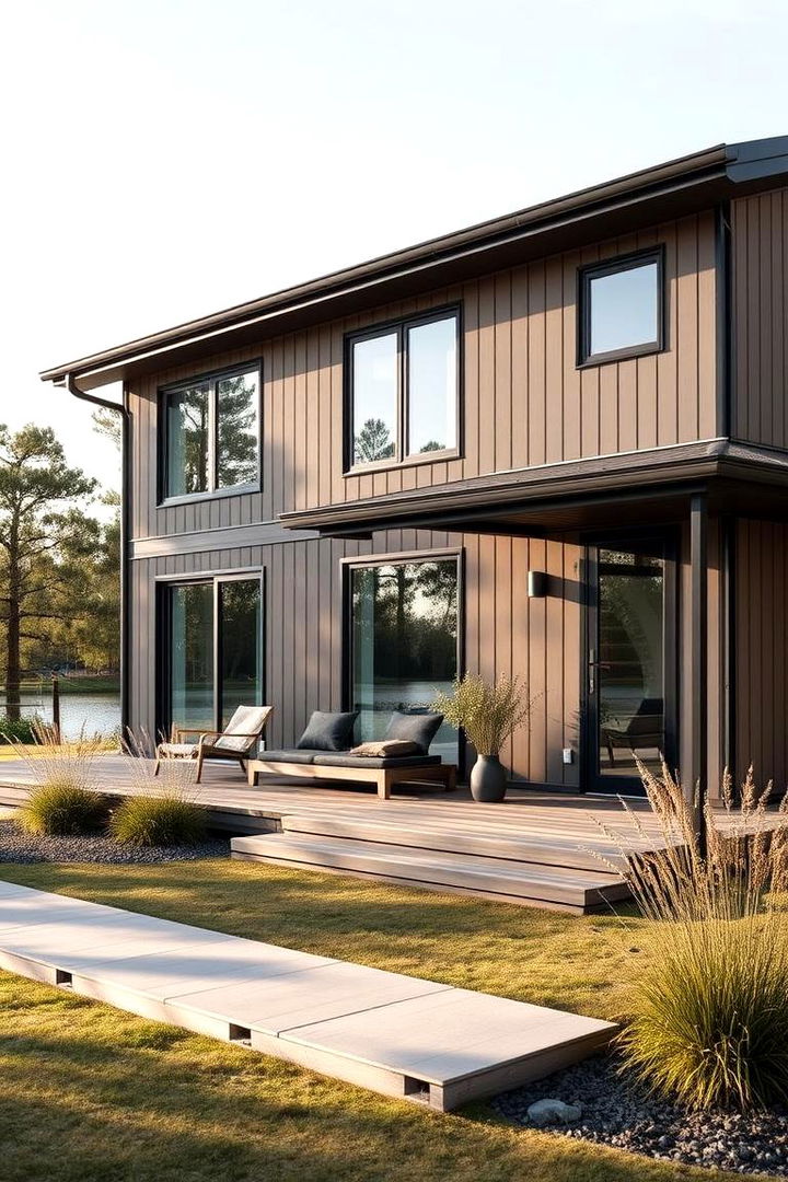 Timeless Taupe Versatility - 22 Lake House Exterior Colors Ideas