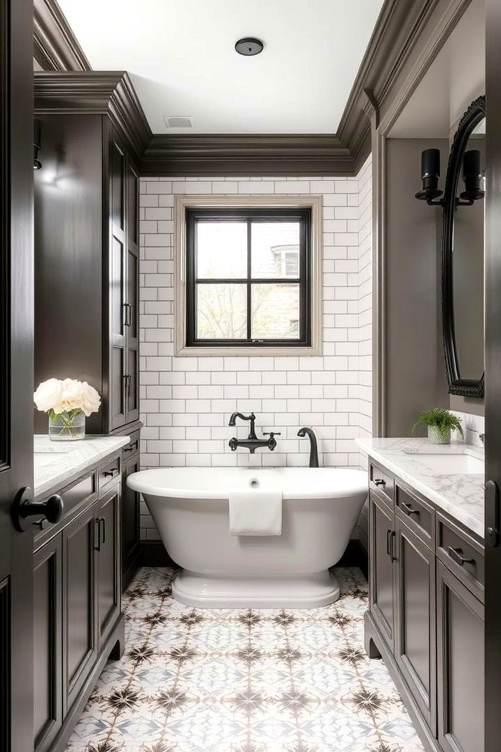 Timeless Tradition Meets Modern Edge - 22 brown and black bathroom ideas