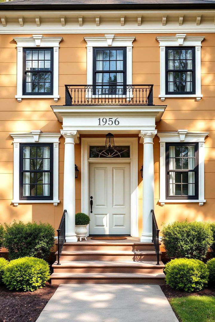 Timeless Traditional - 22 Tan House With Black Trim Design Ideas
