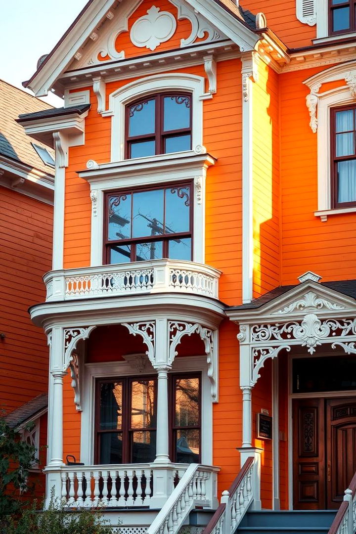 Timeless Victorian Orange Home - 22 Orange House Exterior Ideas