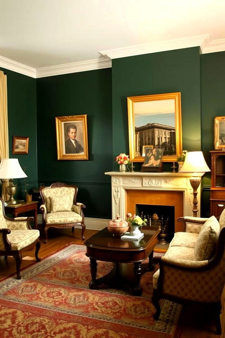 Timeless Vintage Appeal - 22 Dark Green Accent Wall Ideas
