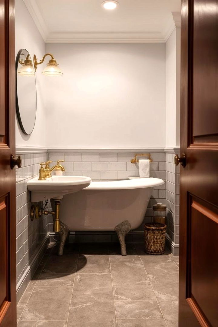 Timeless Vintage Charm - 22 Gray Floor Bathroom Ideas