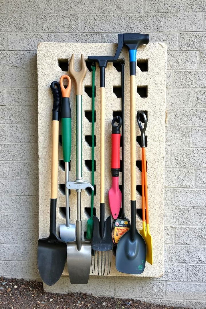 Tool Organizer - 22 Cinder Block Garden Ideas