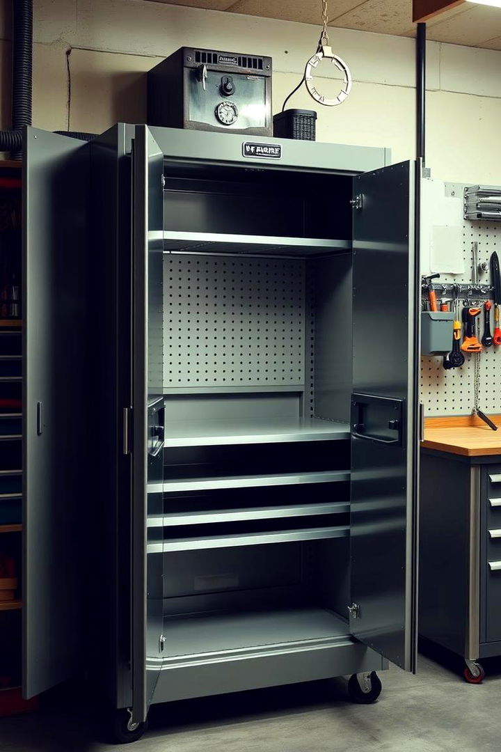 Tool Storage Cabinets with Lockable Doors - 22 Power Tool Storage Ideas