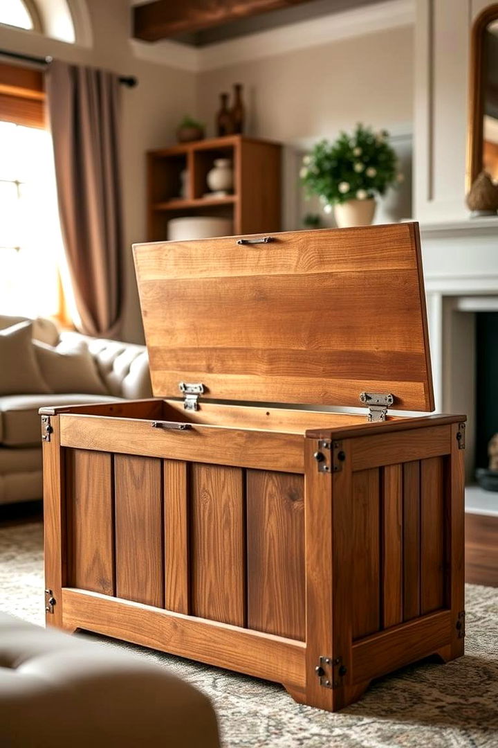 Toy Chest with Classic Lids - 22 Living Room Toy Storage Ideas