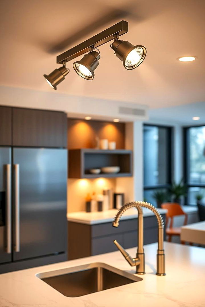 Track Lighting for Dynamic Illumination - 22 Kitchen Sink Lighting Ideas