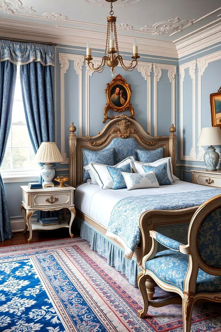 Traditional Blue and White Elegance - 22 Blue and White Bedroom Ideas