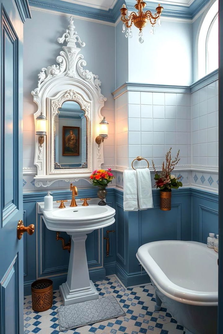 Traditional Blue and White Elegance - 22 Blue and White Bathroom Ideas
