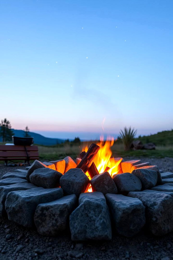Traditional Campfire Rock Pit - 22 Rock Fire Pit Ideas