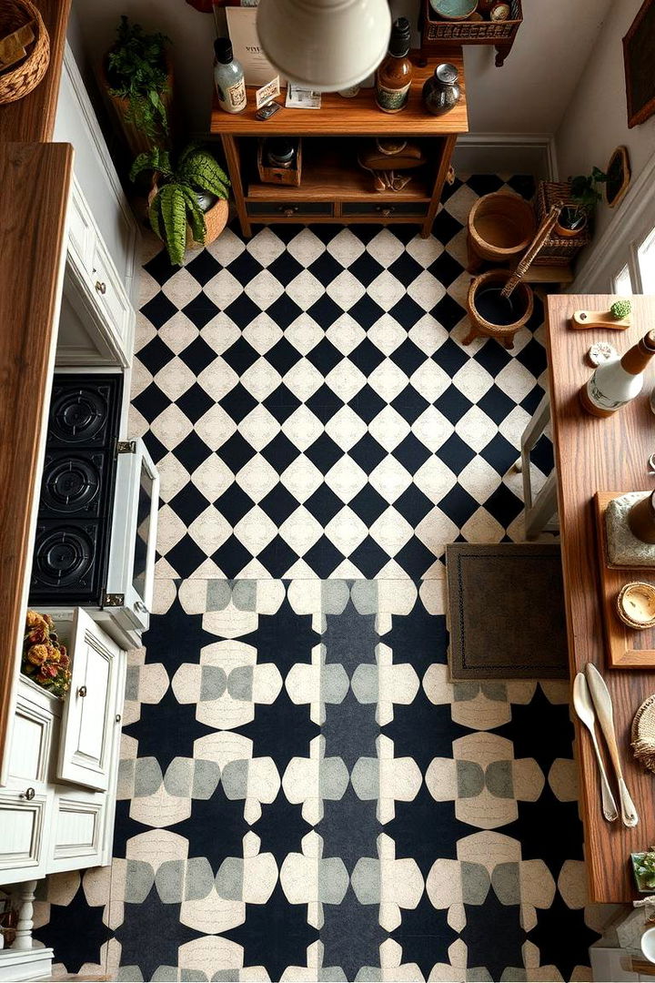 Traditional Checkerboard Flooring - 22 Country Kitchen Ideas