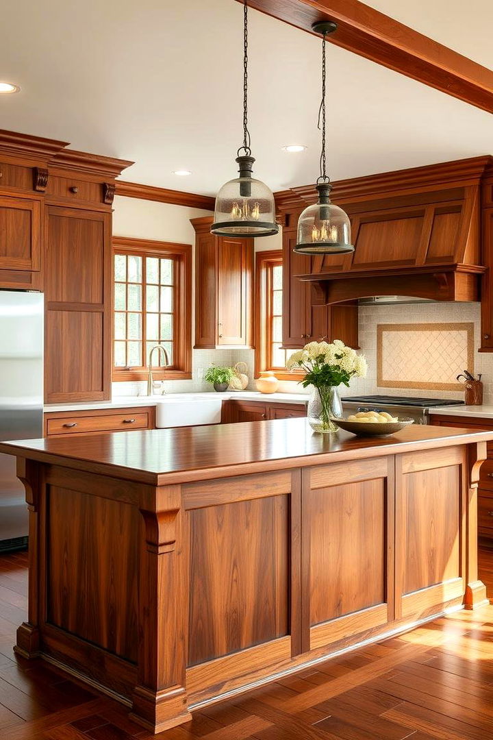Traditional Craftsman Finish - 22 Rustic Kitchen Island Ideas