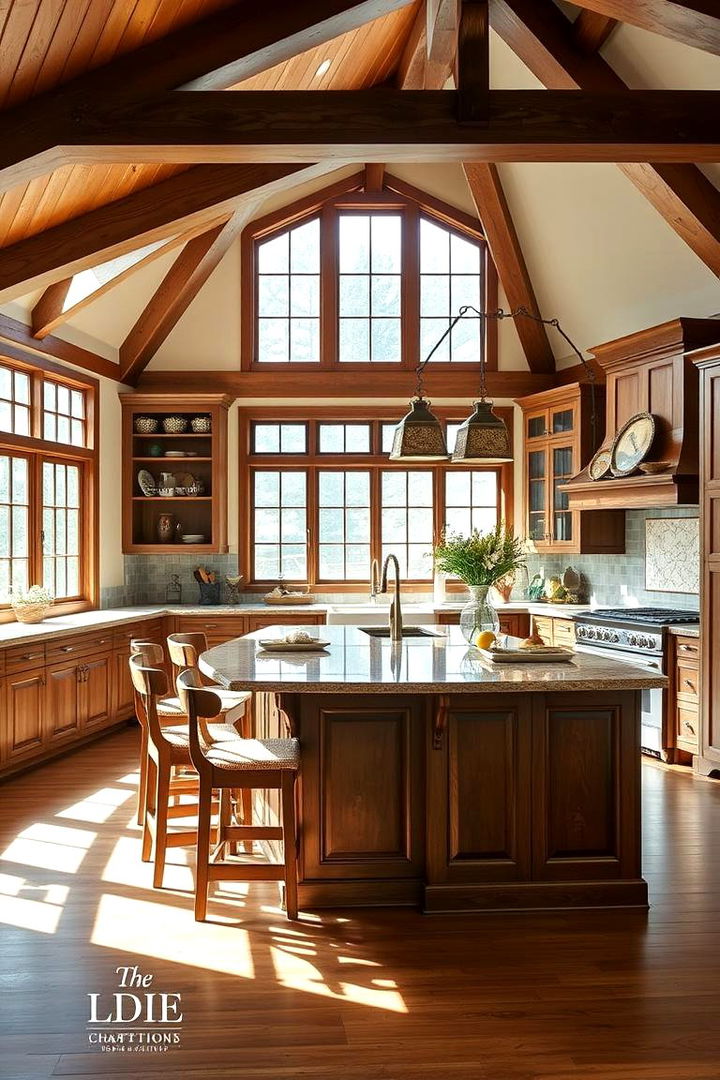 Traditional Craftsman Inspired Island with Open Seating - 22 Kitchen Island Ideas With Seating