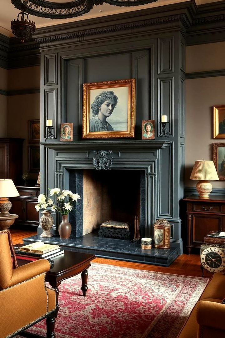 Traditional Elegance Black Stone Fireplace - 22 Black Stone Fireplace Ideas