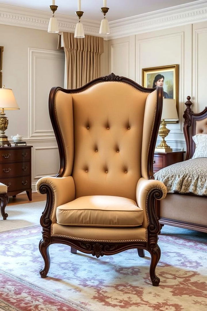 Traditional High Back Wing Chair - 22 Bedroom Chair Ideas