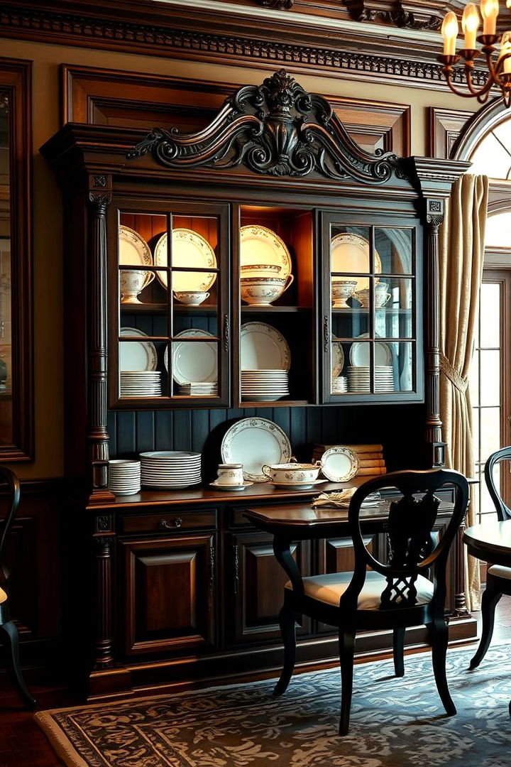 Traditional Ornate Hutch - 22 Dining Room Hutch Ideas