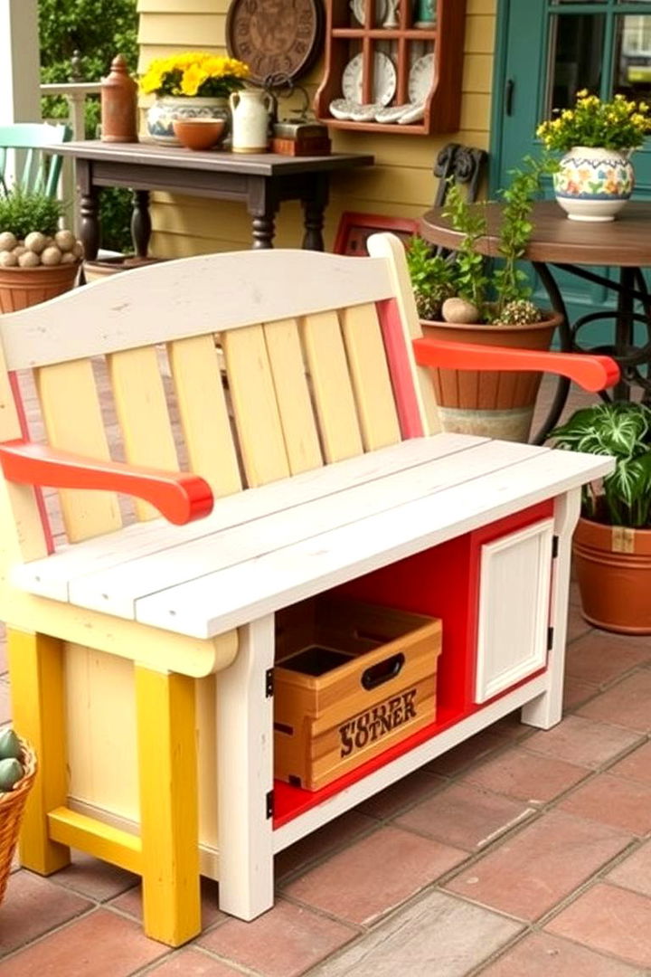 Traditional Painted Built In Bench - 22 Built-in Deck Bench Ideas and Designs